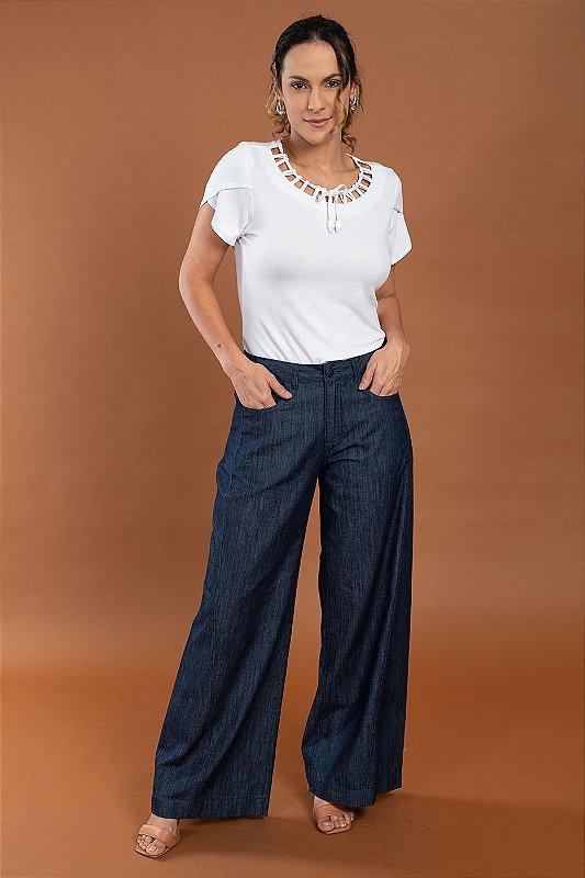 CALCA WIDE JEANS FASHION